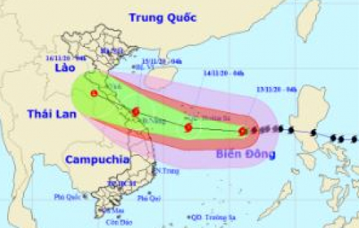 Dự báo bão số 13 đổ bộ vào Đà Nẵng, Thừa Thiên - Huế, gió giật cấp 13