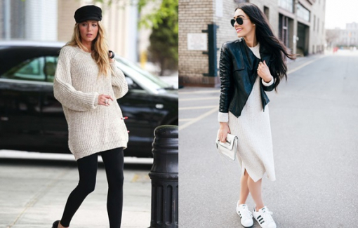 Muôn kiểu phối váy len cho ngày trở lạnh