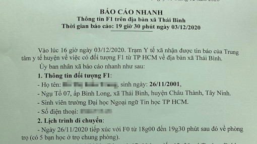 Tây Ninh có ca F1 của bệnh nhân 1.347