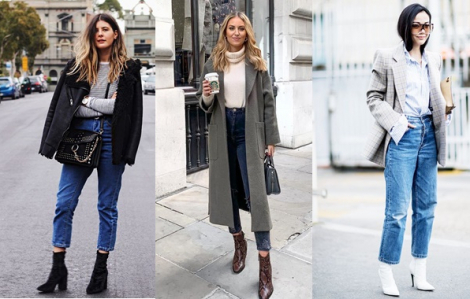 Phối quần jeans cực 'chất' với trang phục mùa đông