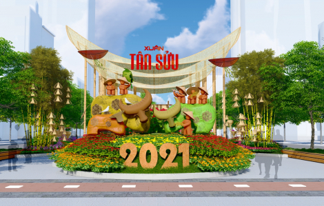 Ruộng lúa, đồng cỏ, ao sen sẽ xuất hiện tại Đường hoa Nguyễn Huệ tết Tân Sửu 2021