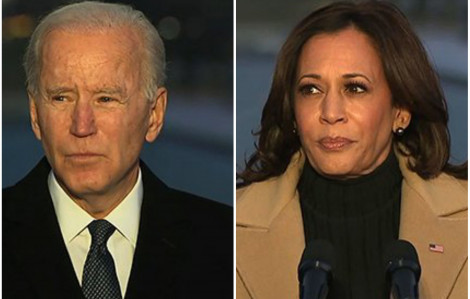 Ông Biden và bà Harris phát biểu trước lễ nhậm chức