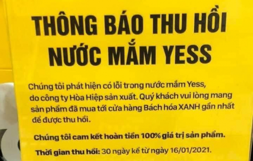 Lấp lửng lý do thu hồi nước mắm Yess khiến người tiêu dùng hoang mang