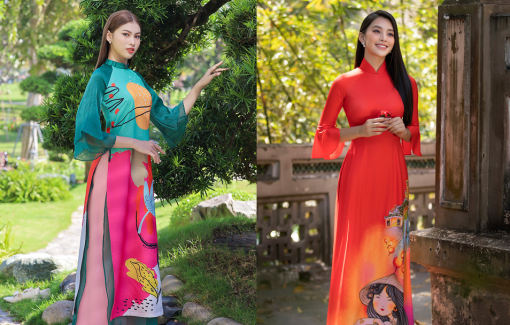 Chọn áo dài Tết cùng các nàng hậu Việt Nam