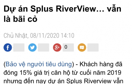 Phạt Báo điện tử Tri thức và Cuộc sống 10 triệu đồng vì thông tin sai sự thật dự án Splus Riverview