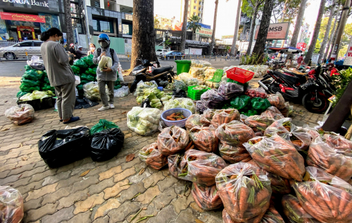 Rau củ Đà Lạt, Hà Nội... giá rẻ như cho, chất đống vỉa hè chờ "giải cứu"