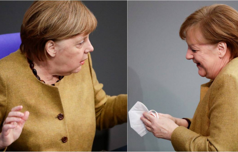 Clip: Thủ tướng Đức Angela Merkel hoảng hốt khi quên khẩu trang gây sốt cộng đồng mạng