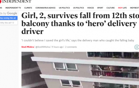 Báo Anh ngưỡng mộ “người hùng” Nguyễn Ngọc Mạnh cứu bé gái rơi từ tầng 12