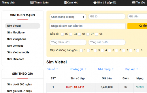Đơn vị cung cấp kho sim Vina chất lượng hàng đầu