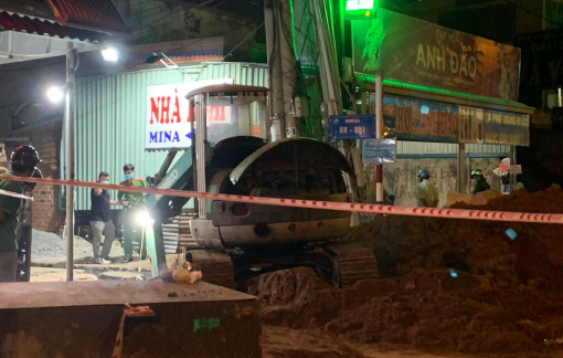 Bình Dương: Sạt lở công trình thi công đường ống thoát nước, 2 công nhân thương vong