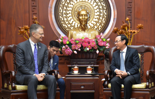 Bí thư Thành ủy TPHCM Nguyễn Văn Nên tiếp Đại sứ Hoa Kỳ tại Việt Nam chào từ biệt