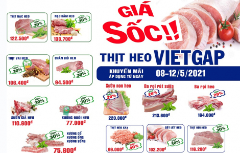 Sagrifood giảm giá thịt heo VietGAP lên đến 40%