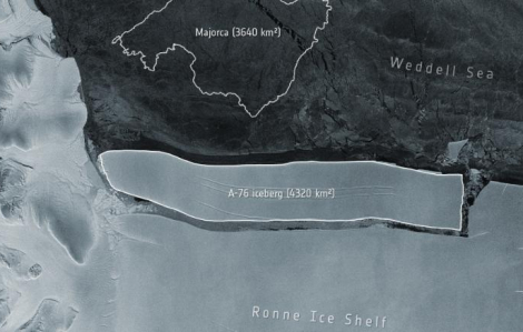 Tảng băng trôi lớn nhất thế giới tách ra khỏi Nam Cực