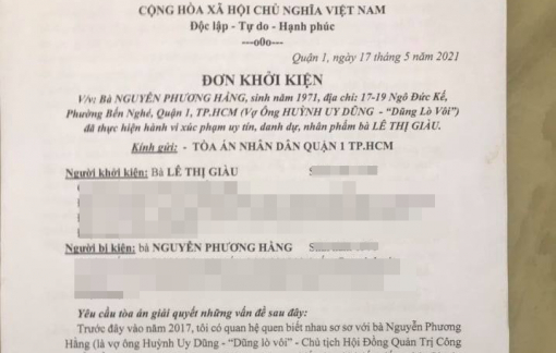 Bà Nguyễn Phương Hằng bị kiện đòi bồi thường 1.000 tỷ đồng vì xúc phạm uy tín, danh dự, nhân phẩm