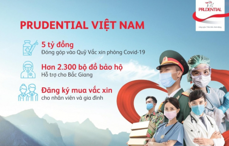 Prudential đóng góp 5 tỷ đồng vào Quỹ Vắc xin phòng, chống COVID-19 và hỗ trợ khẩn cấp hơn 2.300 bộ đồ bảo hộ cho tỉnh Bắc Giang