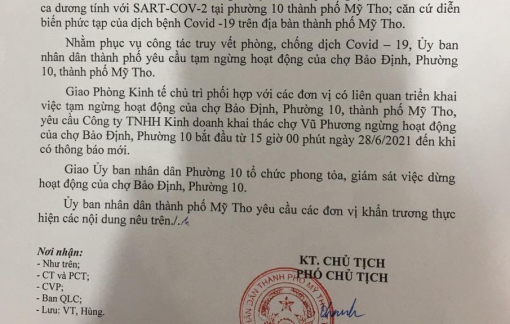 Tiền Giang: một phó hiệu trưởng cùng 3 người thân dương tính với SARS-CoV-2