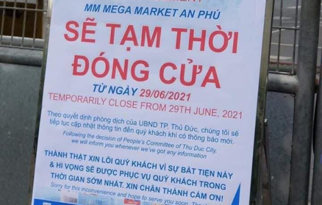 MM Mega Market An Phú tạm đóng cửa vì ca nhiễm COVID-19, di dời toàn bộ thực phẩm thiết yếu