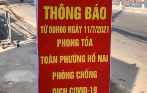 Từ 0g ngày 11/7, phong tỏa 6 phường của TP. Biên Hòa