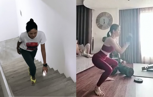 H'Hen Niê leo cầu thang, Lệ Quyên squat để siết dáng