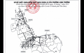 TP. Thủ Đức phong tỏa phường Long Trường và Tăng Nhơn Phú B từ 0 giờ ngày 19/7