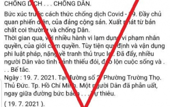 Tin người dân bức xúc tự thiêu tại phường Trường Thọ là không chính xác