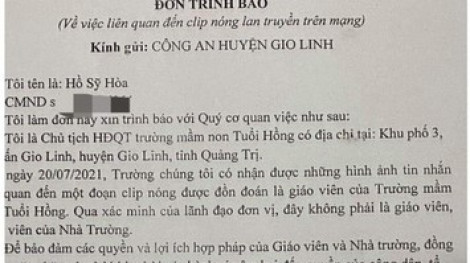 Đề nghị làm rõ thông tin cô giáo mầm non xuất hiện trong clip nhạy cảm