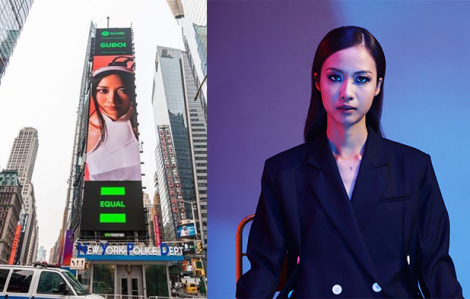 Nữ rapper Việt xuất hiện 2 lần trên banner tại Quảng trường Thời đại