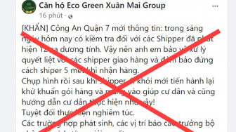 Không có chuyện Công an quận 7 thông báo "Có 12 shipper dương tính COVID-19"