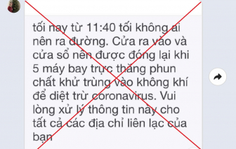 TPHCM: Tin nhắn "máy bay phun khử khuẩn vào 11g40 tối nay" là sai sự thật