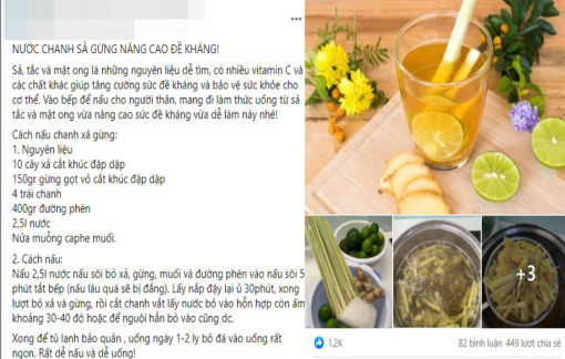 Cảnh báo uống chanh, sả, gừng hàng ngày chưa ngăn được COVID-19 đã thêm bệnh