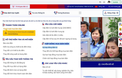EVNHCMC ký hợp đồng mua bán điện sinh hoạt hình thức điện tử