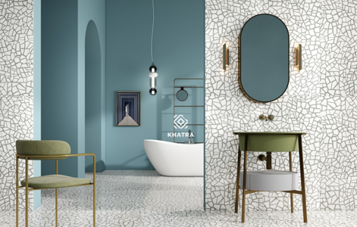 KHATRA giới thiệu dòng gạch Terrazzo nhũ vàng