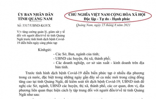 Quảng Nam thu hồi, điều chỉnh văn bản viết sai quốc hiệu