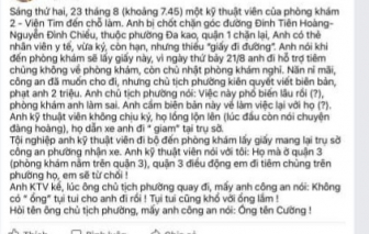 Quận 1 phản hồi về việc xử phạt một kỹ thuật viên phòng khám