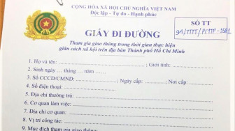 TPHCM cấp lại mẫu giấy đi đường cho người dân