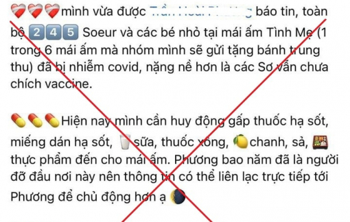 Thông tin 245 người tại mái ấm Tình Mẹ nhiễm COVID-19 là tin giả