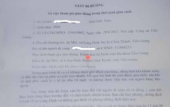 Tiền Giang: Kiểm điểm 2 cán bộ vì cấp giấy đi đường cho cụ ông 85 tuổi khám... thai