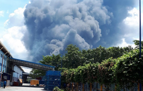 Một doanh nghiệp trong Khu công nghiệp Nam Tân Uyên đang chìm trong biển lửa