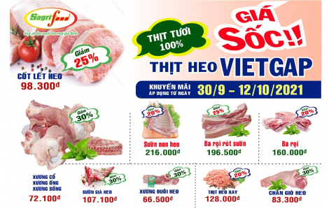 Giá sốc thịt heo VietGAP Sagrifood