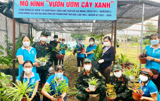 Bộ đội góp sức cho màu xanh vươn lên
