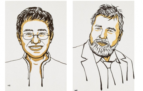 Giải Nobel Hòa bình 2021 thuộc về hai nhà báo