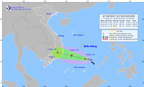 Tâm bão đang hình thành, hướng về Bình Thuận