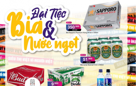 Mua bia và nước ngọt với giá “hời” chỉ từ 9.000 đồng tại Co.opmart và Co.opXtra