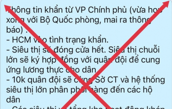 "TPHCM vào tình trạng khẩn" là bịa đặt