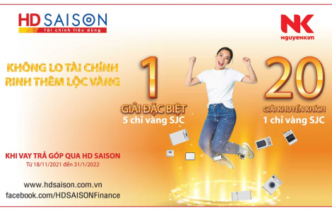 Muốn nhận vàng chỉ cần vay trả góp với HD SAISON