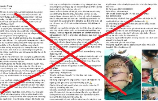 1.600 người bị lừa chuyển khoản giúp đỡ cháu bé bị bố chém trọng thương