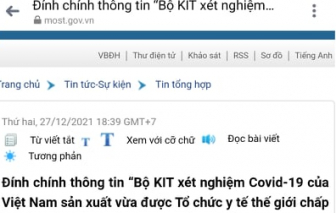 Bộ Khoa học và Công nghệ nói thông tin 'WHO chấp thuận kit xét nghiệm của Việt Á' là do... báo chí