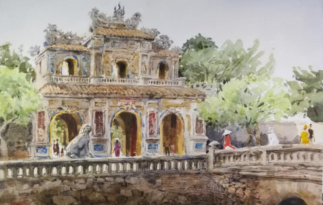 Du lịch vòng quanh Việt Nam qua tranh màu nước của họa sĩ Vincent Monluc