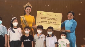Hoa hậu Thùy Tiên bảo trợ cho trẻ em mồ côi do dịch COVID-19
