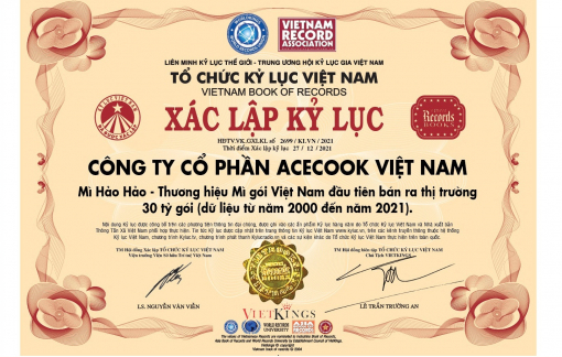 Hảo Hảo lập kỷ lục sản phẩm mì ăn liền được tiêu thụ nhiều nhất Việt Nam với 30 tỷ gói trong 21 năm
